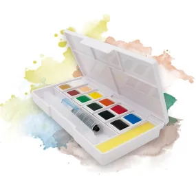 Ezigoo Watercolour Paint Set - 12 Colours   Aqua Brush