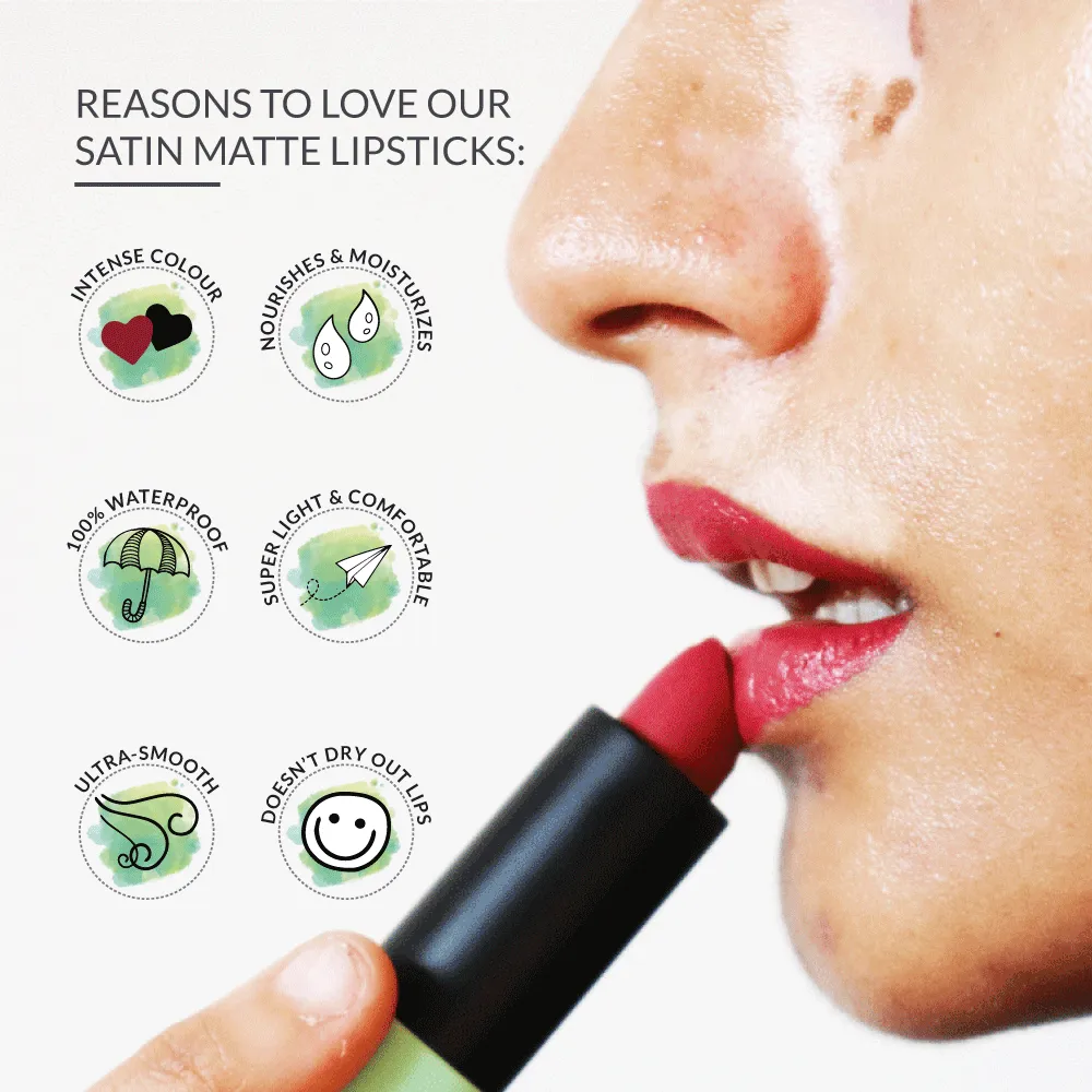 Satin Matte Lipstick Pink Trekker 06 | Ultra Light & Comfortable | Enriched with Plant Oils